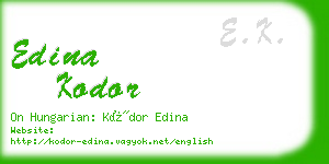 edina kodor business card